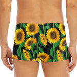 Sunflower Pattern Print Men's Short Boxer Briefs