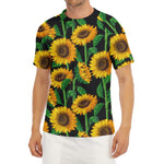 Sunflower Pattern Print Men's Short Sleeve Rash Guard