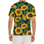 Sunflower Pattern Print Men's Short Sleeve Rash Guard