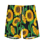 Sunflower Pattern Print Men's Sports Shorts