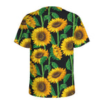 Sunflower Pattern Print Men's Sports T-Shirt