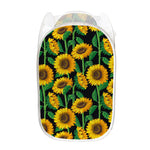 Sunflower Pattern Print Mesh Laundry Hamper