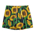 Sunflower Pattern Print Mesh Shorts