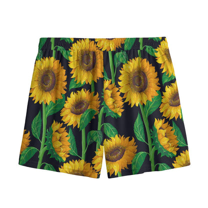 Sunflower Pattern Print Mesh Shorts