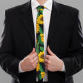 Sunflower Pattern Print Necktie