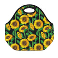 Sunflower Pattern Print Neoprene Lunch Bag
