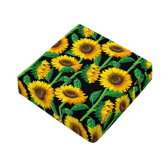 Sunflower Pattern Print Outdoor Seat Cushion Cover