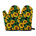 Sunflower Pattern Print Oven Mitts