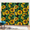 Sunflower Pattern Print Pencil Pleat Curtains