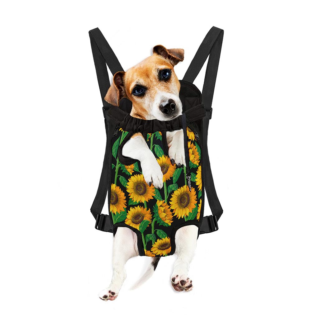 Sunflower Pattern Print Pet Carrier Backpack