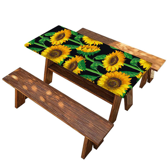 Sunflower Pattern Print Picnic Table Cover