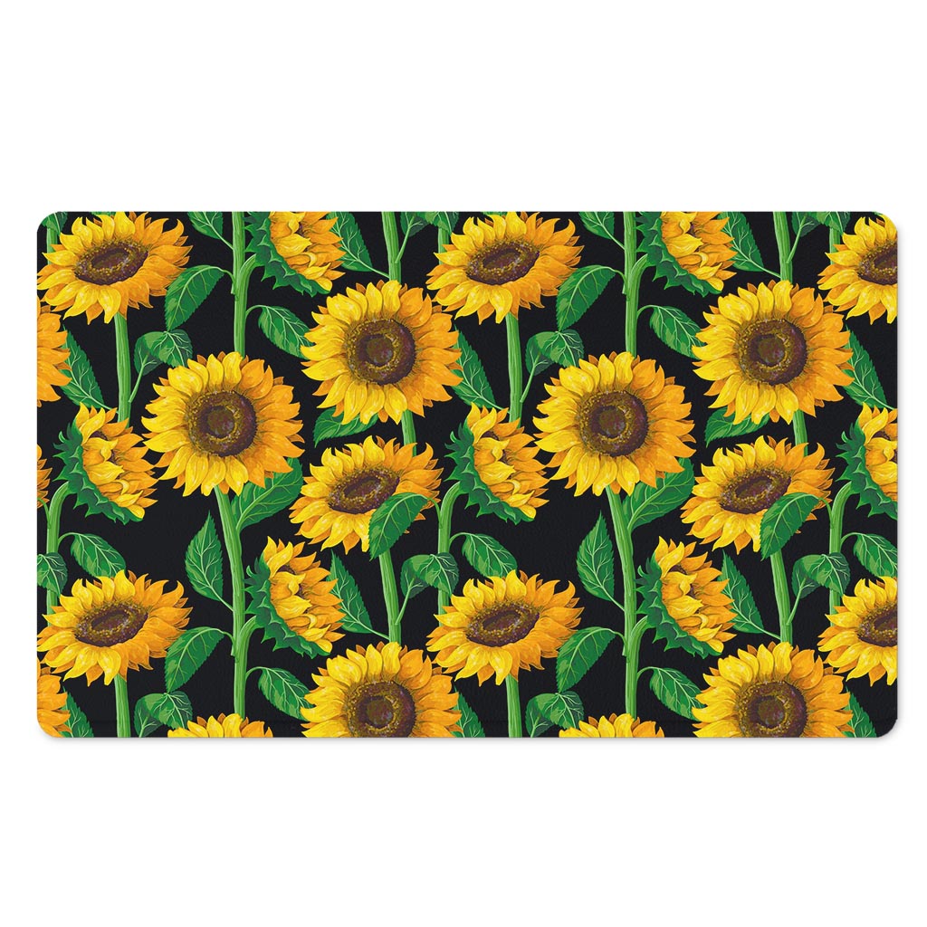 Sunflower Pattern Print Polyester Doormat