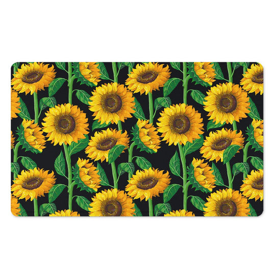 Sunflower Pattern Print Polyester Doormat