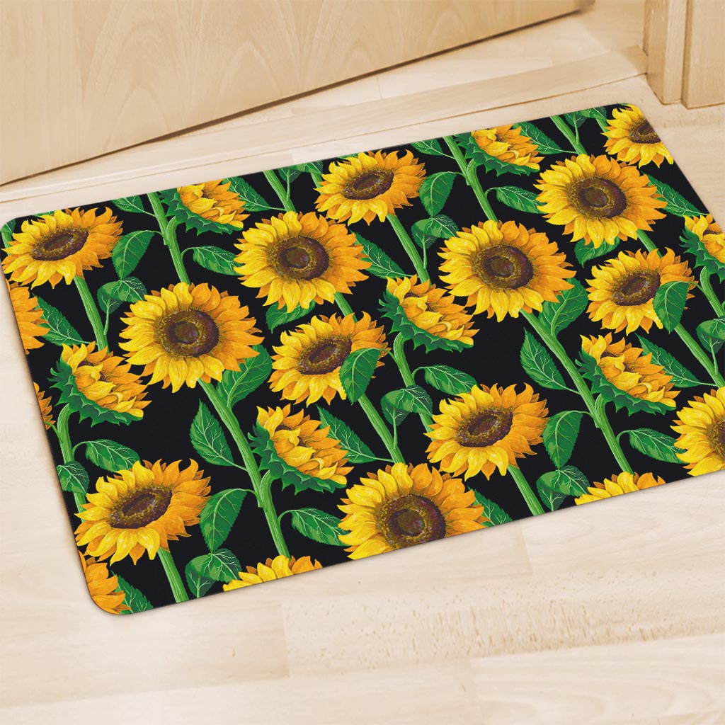 Sunflower Pattern Print Polyester Doormat