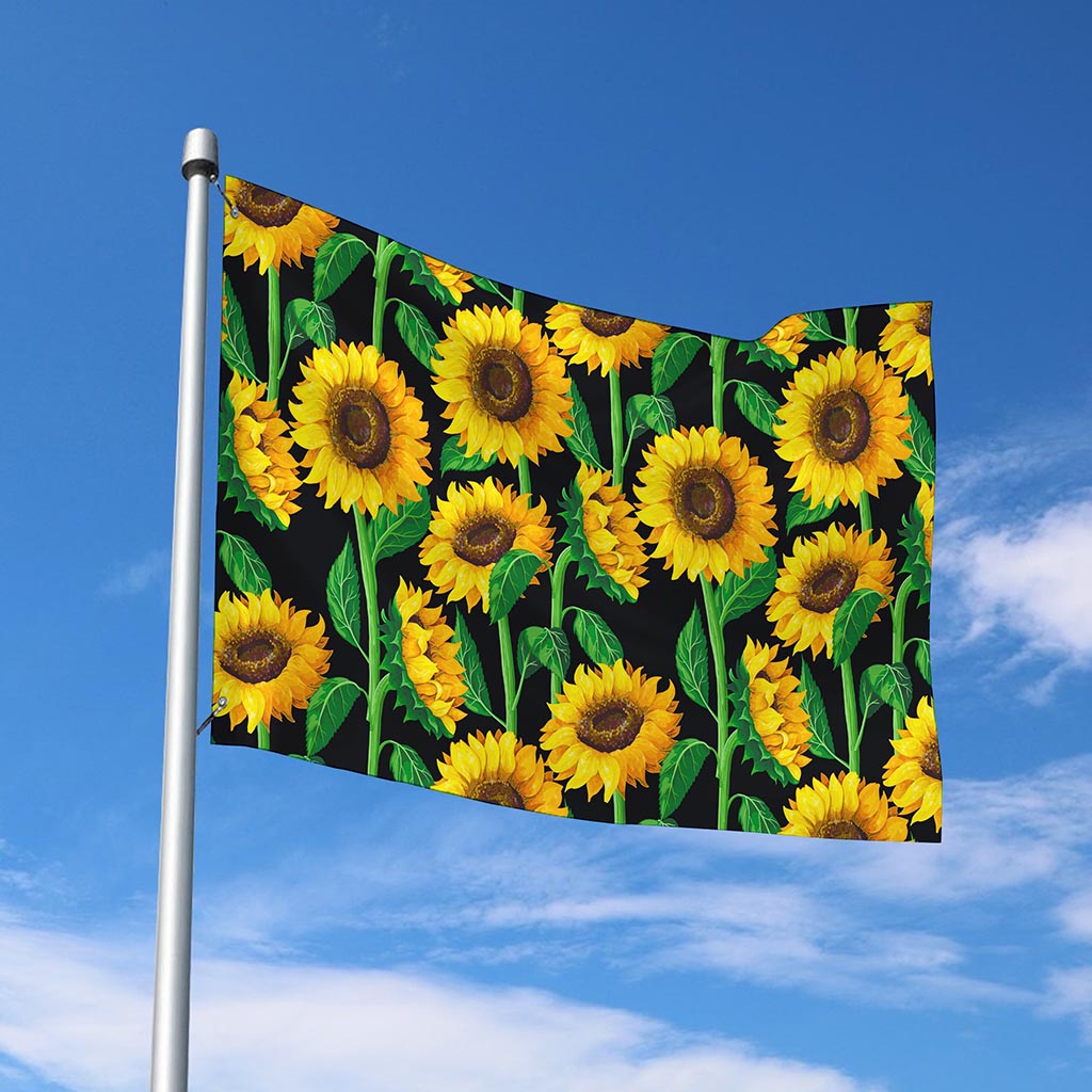 Sunflower Pattern Print Polyester Flag