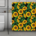 Sunflower Pattern Print Polyester Shower Curtain