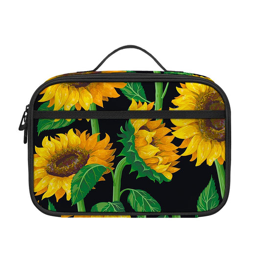 Sunflower Pattern Print Portable Lunch Bag