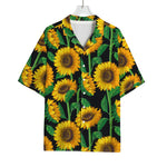 Sunflower Pattern Print Rayon Hawaiian Shirt