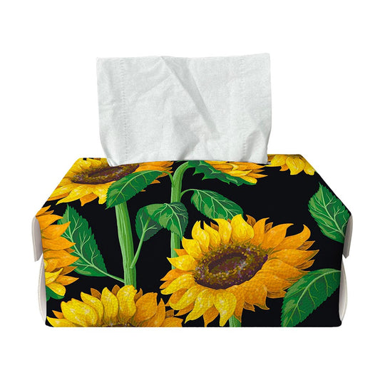 Sunflower Pattern Print Rectangle Tissue Box Cover