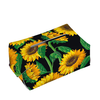Sunflower Pattern Print Rectangle Tissue Box Cover