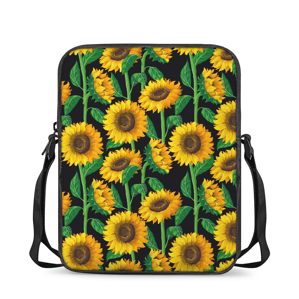 Sunflower Pattern Print Rectangular Crossbody Bag