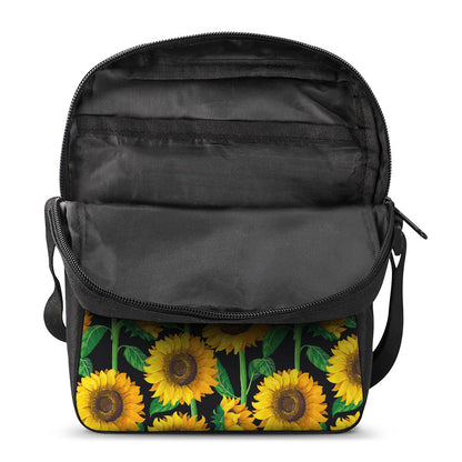 Sunflower Pattern Print Rectangular Crossbody Bag