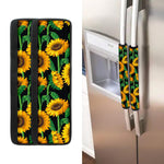 Sunflower Pattern Print Refrigerator Handle Covers