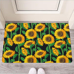 Sunflower Pattern Print Rubber Doormat