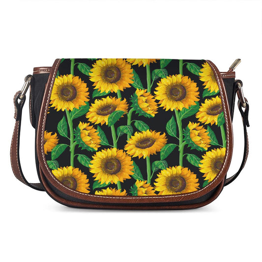Sunflower Pattern Print Saddle Bag
