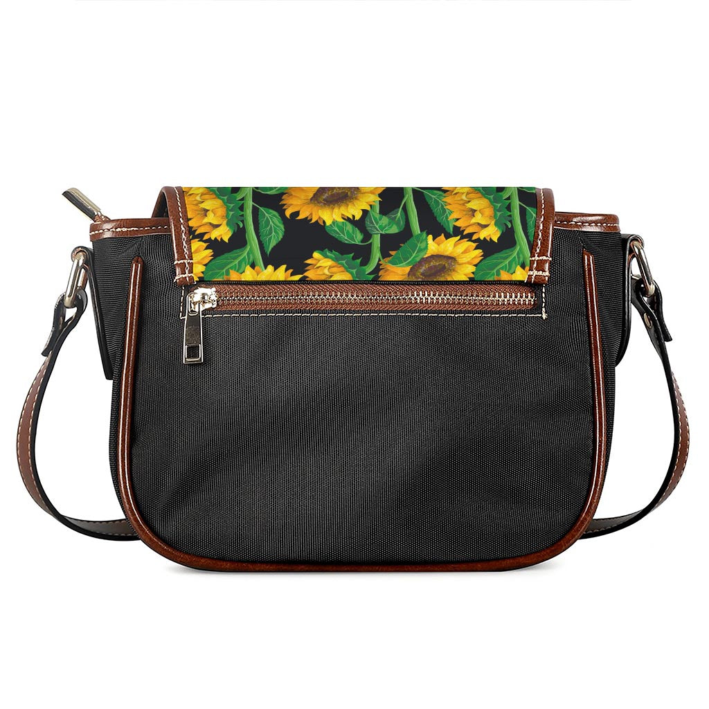 Sunflower Pattern Print Saddle Bag