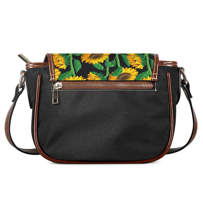 Sunflower Pattern Print Saddle Bag
