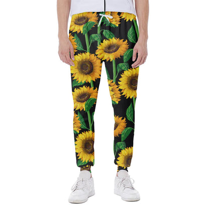 Sunflower Pattern Print Scuba Joggers