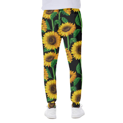 Sunflower Pattern Print Scuba Joggers