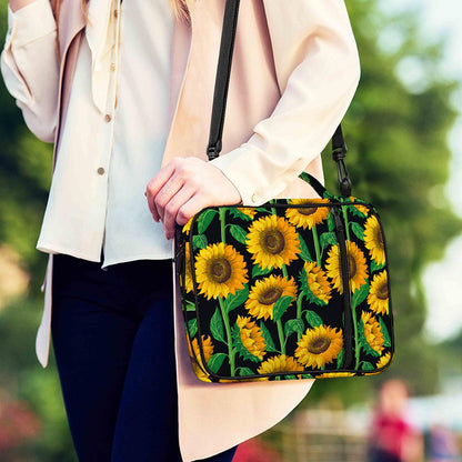 Sunflower Pattern Print Shoulder Strap Bible Bag