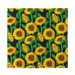 Sunflower Pattern Print Silk Bandana