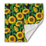 Sunflower Pattern Print Silk Bandana