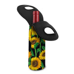 Sunflower Pattern Print Single Neoprene Wine Tote