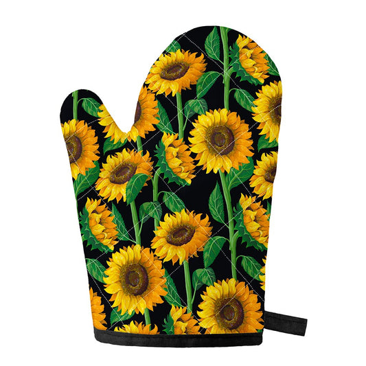 Sunflower Pattern Print Single Oven Mitt