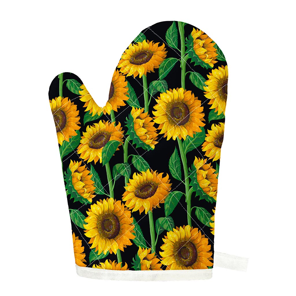 Sunflower Pattern Print Single Oven Mitt