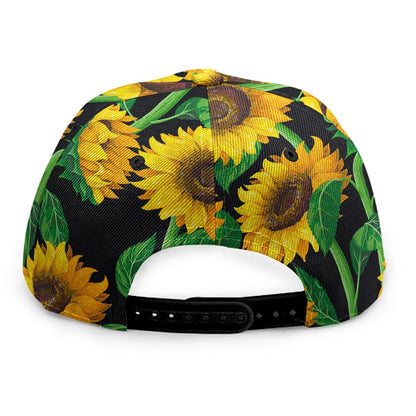Sunflower Pattern Print Snapback Cap