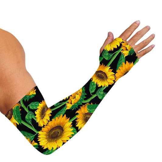 Sunflower Pattern Print Sun Protection Arm Sleeves