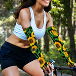 Sunflower Pattern Print Sun Protection Arm Sleeves