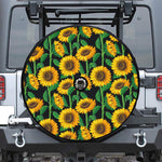 Sunflower Pattern Print Tire Cover With Camera Hole