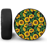 Sunflower Pattern Print Tire Cover With Camera Hole