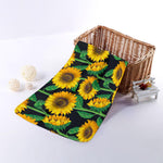Sunflower Pattern Print Towel