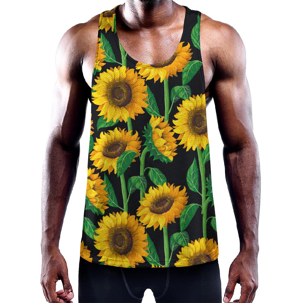 Sunflower Pattern Print Training Tank Top