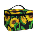 Sunflower Pattern Print Travel Makeup Bag