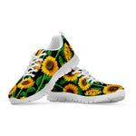 Sunflower Pattern Print White Running Shoes