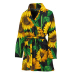 Sunflower Pattern Print Women's Bathrobe