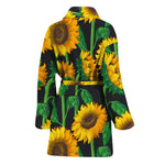 Sunflower Pattern Print Women's Bathrobe
